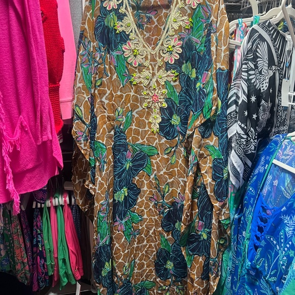 Lilly Pulitzer Rosia Maxi caftan Blooms of Paradise l/xl - Picture 8 of 9
